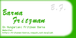 barna fritzman business card